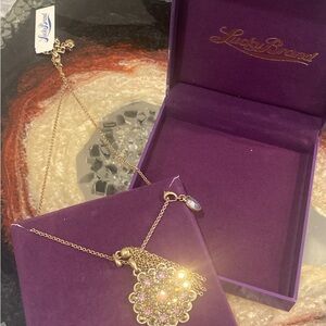 Lucky Brand Gold Necklace with Pink Accents